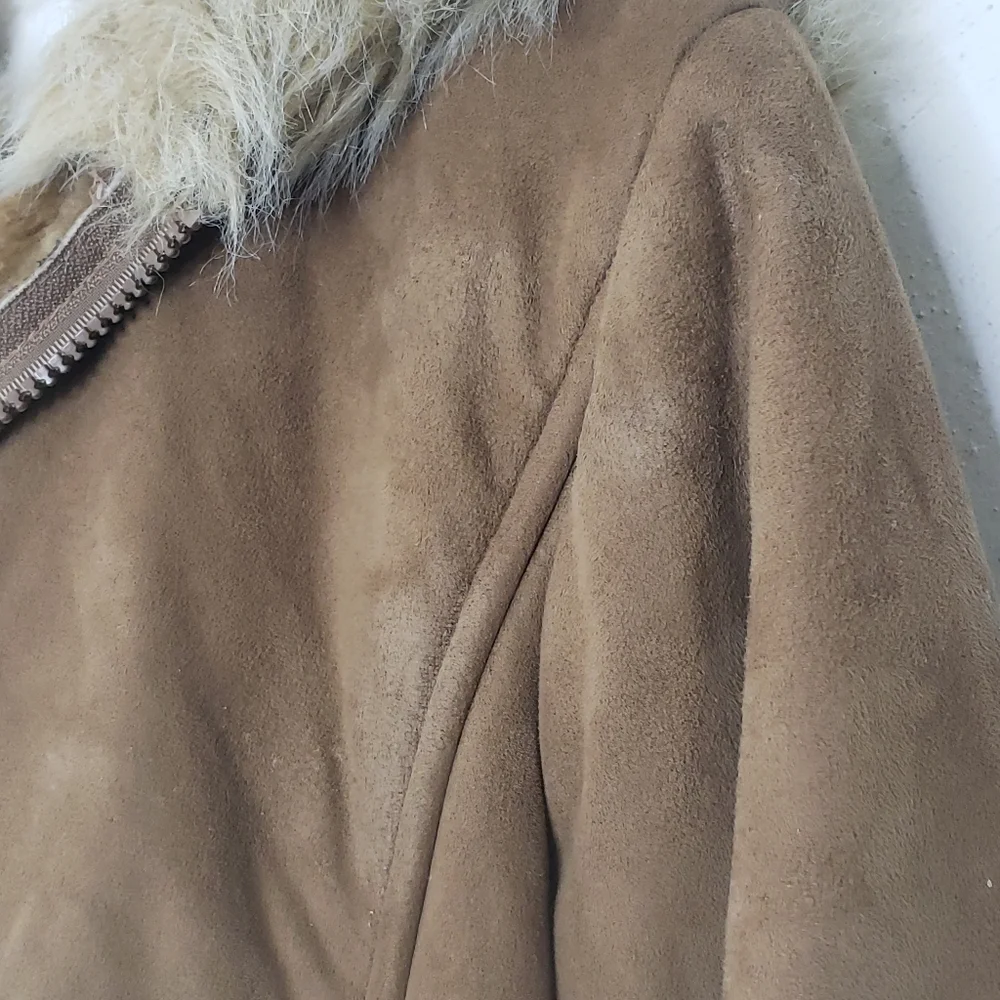 Cherokee Faux Suede Embroidered Trim Coat Size XL